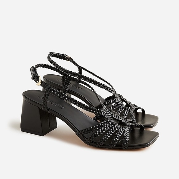 J Crew Layne braided sandal heels in leather CA045 - Picture 1 of 3